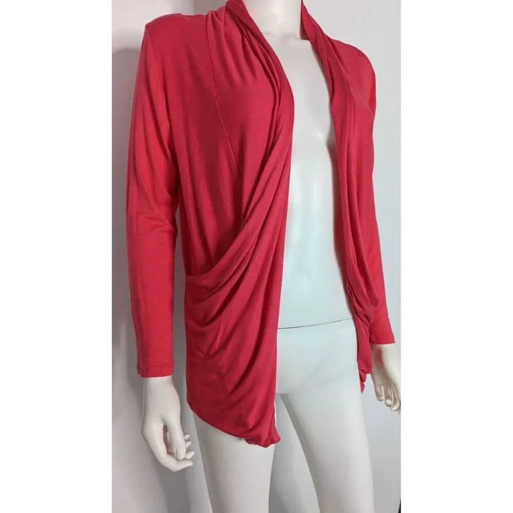 Rags & Couture Pink Open Front Long Cardigan Sweater